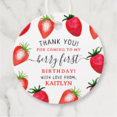 Étiquettes Cadeau Berry aux fraises sucrées Premier 1er anniversaire (Devant)