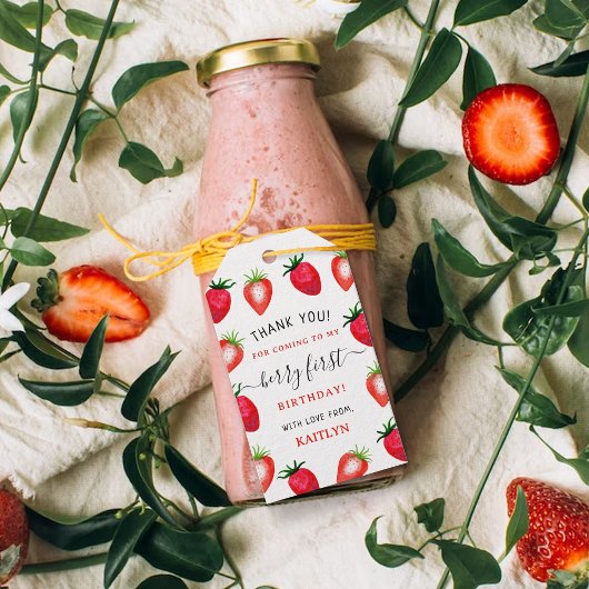 Étiquettes-cadeau Berry aux fraises sucrées Premier 1er anniversaire