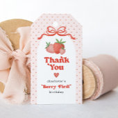 Étiquettes-cadeau Berry First Strawberry Bow 1st Birthday Party
