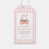 Étiquettes-cadeau Berry First Strawberry Pink Bow 1er anniversaire (Devant)