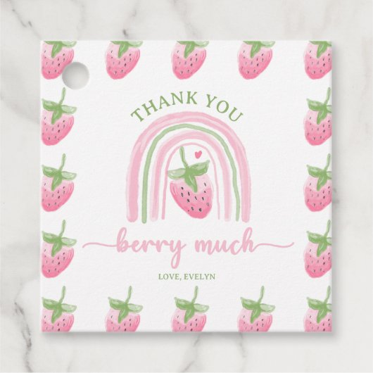 Étiquettes Cadeau Berry fraise Premier anniversaire (Devant)