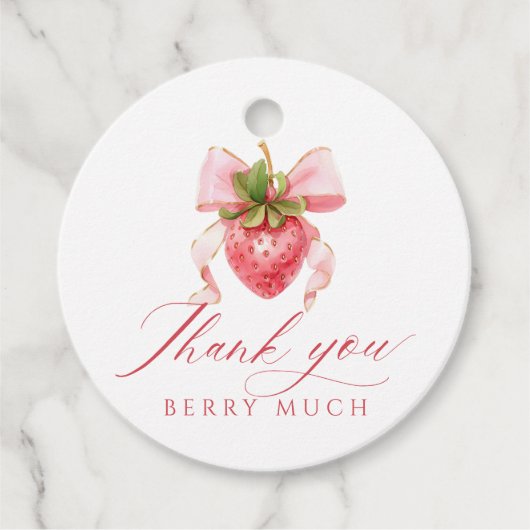 Étiquettes Cadeau Berry fraise Premier anniversaire (Devant)