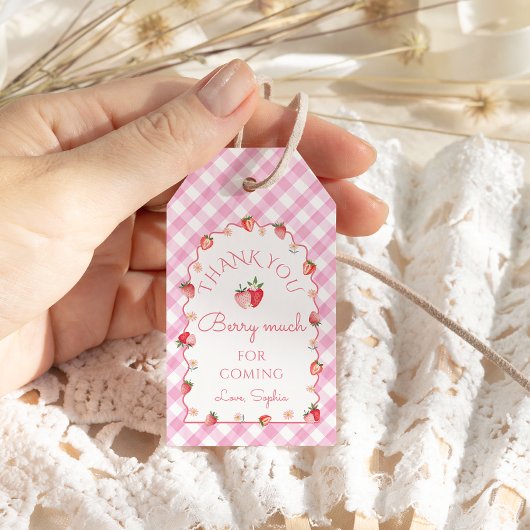 Étiquettes-cadeau Berry Merci à fraises ondulé beaucoup