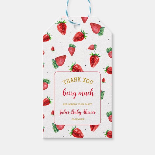 Étiquettes-cadeau Berry Merci fraise beaucoup (Devant)