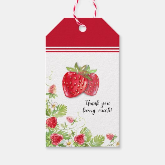 Étiquettes-cadeau Berry Merci fraise beaucoup (Devant)
