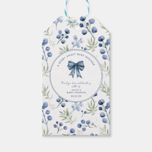 Étiquettes-cadeau Berry Sweet Baby shower Blueberry Bow Carré