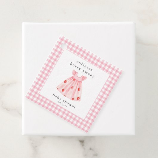 Étiquettes Cadeau Berry Sweet Bébé fraise Coquette Bow (En situation)