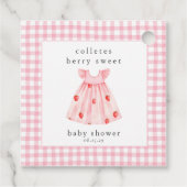Étiquettes Cadeau Berry Sweet Bébé fraise Coquette Bow (Dos)