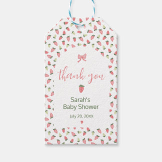 Étiquettes-cadeau Berry Sweet Strawberry Baby Shower Thank You