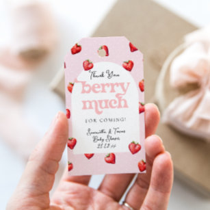 Étiquettes-cadeau Berry Sweet Strawberry Heart Girt Baby shower