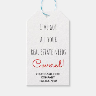 Étiquettes-cadeau Besoins immobiliers couverts