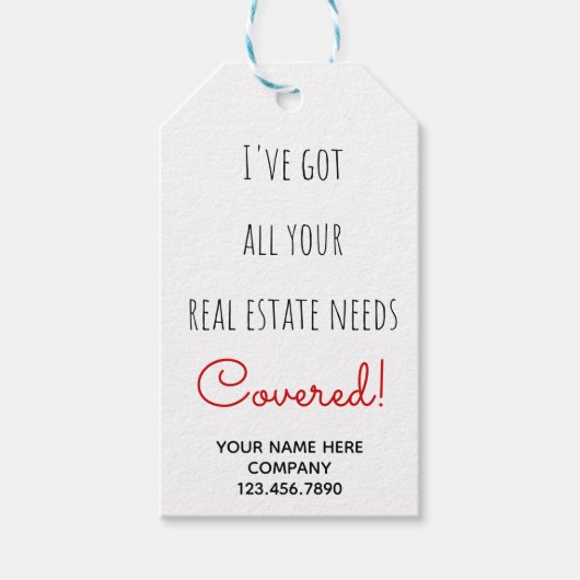 Étiquettes-cadeau Besoins immobiliers couverts (Devant)