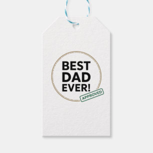 Étiquettes-cadeau Best Dad Ever, conception de texte approuvée