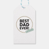 Étiquettes-cadeau Best Dad Ever, conception de texte approuvée (Dos)