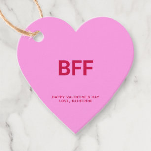 Étiquettes Cadeau BFF coeur rose amusant mignon Valentine's Day cout