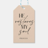Étiquettes-cadeau Bible beige Verse Psaume (Devant)