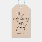 Étiquettes-cadeau Bible beige Verse Psaume (Dos)