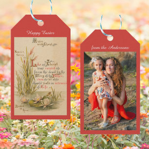 Étiquettes-cadeau Bible catholique chrétienne Verset Photo Pâques