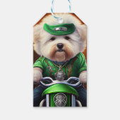 Étiquettes-cadeau Bichon Frisé Chien Conduite Vélo St. Patrick (Devant)