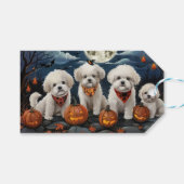 Étiquettes-cadeau Bichon Frise Halloween Éffrayant (Devant (Horizontal))