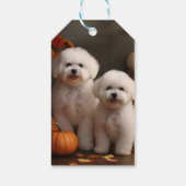 Étiquettes-cadeau Bichon Frise Puppy Automne Citrouille délice (Dos)