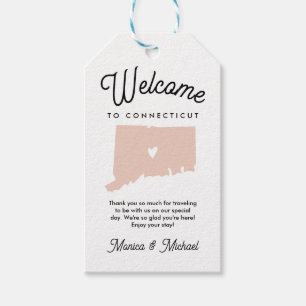 Étiquettes-cadeau Bienvenue à CONNECTICUT Mariage N'IMPORTE QUELLE C