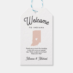 Étiquettes-cadeau Bienvenue à INDIANA Mariage N'IMPORTE QUELLE COULE