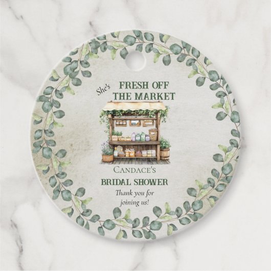 Étiquettes Cadeau Bienvenue à la douche de mariée au stand de la fer (Devant)