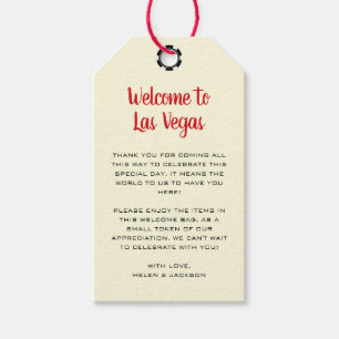 Étiquettes-cadeau Bienvenue à Las Vegas Black Cream Mariage Bienvenu