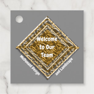 Étiquettes Cadeau Bienvenue À Notre Équipe Metallic Gold Silver Empl