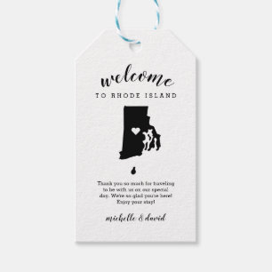 Étiquettes-cadeau Bienvenue à Rhode Island Mariage de calligraphie