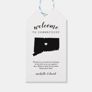 Étiquettes-cadeau Bienvenue au Connecticut Mariage de calligraphie