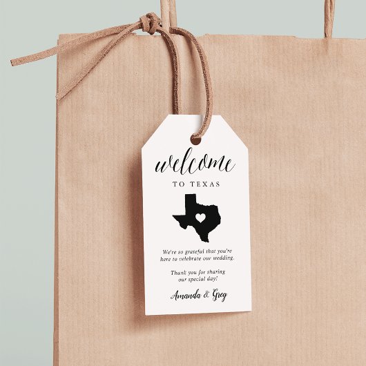 Étiquettes-cadeau Bienvenue au Mariage du Texas