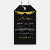 Étiquettes-cadeau Bienvenue au mariage en or noir (Dos)
