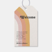 Étiquettes-cadeau Bienvenue au Mariage Rainbow des années 70 (Devant)