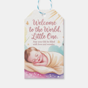 Étiquettes-cadeau "Bienvenue dans le Monde" Félicitations pour la Na
