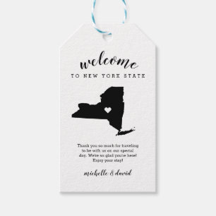 Étiquettes-cadeau Bienvenue dans l'État de New York Mariage de cal