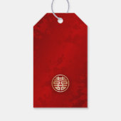 Étiquettes-cadeau Bienvenue de Mariage chinois Red Gold (Dos)