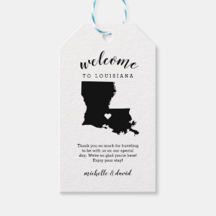 Étiquettes-cadeau Bienvenue en Louisiane Mariage de calligraphie