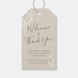 Étiquettes-cadeau Bienvenue Invités Plage Mariage Tan Favor