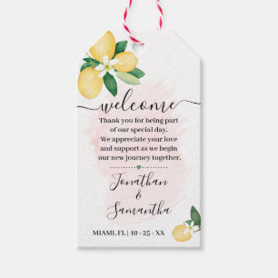 Étiquettes-cadeau Bienvenue Lemons rose Mariage Favor Tags cadeaux
