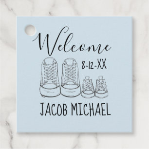 Étiquettes Cadeau BIENVENUE Nouveau Arrivée Chaussures bébé Douche B