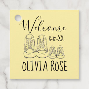 Étiquettes Cadeau BIENVENUE Nouveau Arrivée Chaussures bébé Douche J