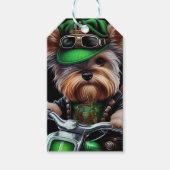 Étiquettes-cadeau Biewer Terrier Chien Conduite Vélo St. Patrick's D (Devant)