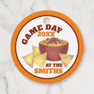 Étiquettes Cadeau Big Football Jeu Tailgate Party Chips Fromage Dip
