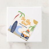 Étiquettes Cadeau Big One Beach Surf 1er anniversaire (En situation)