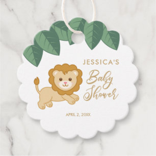 Étiquettes Cadeau Bignon bébé mignon avec feuilles de jungle