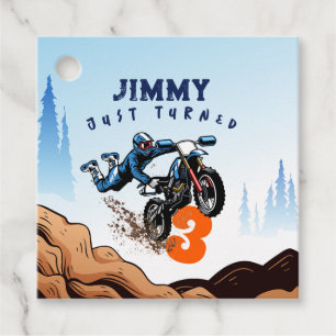 Étiquettes Cadeau Biker Kid Dirt Stunt Vélo Anniversaire