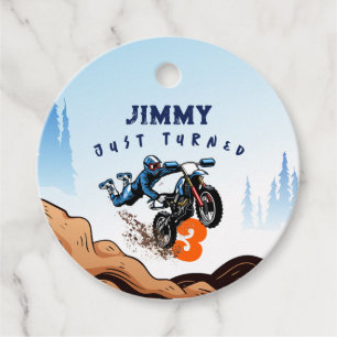Étiquettes Cadeau Biker Kid Dirt Stunt Vélo Anniversaire
