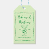 Étiquettes-cadeau Bikinis Dessinés à la Main & Martinis pour l'Enter (Devant)